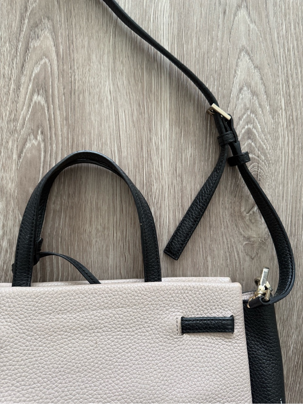 kate spade Two-Tone Pebbled Leather Shoulder Bag - Black & Cream - Picture 5 of 11